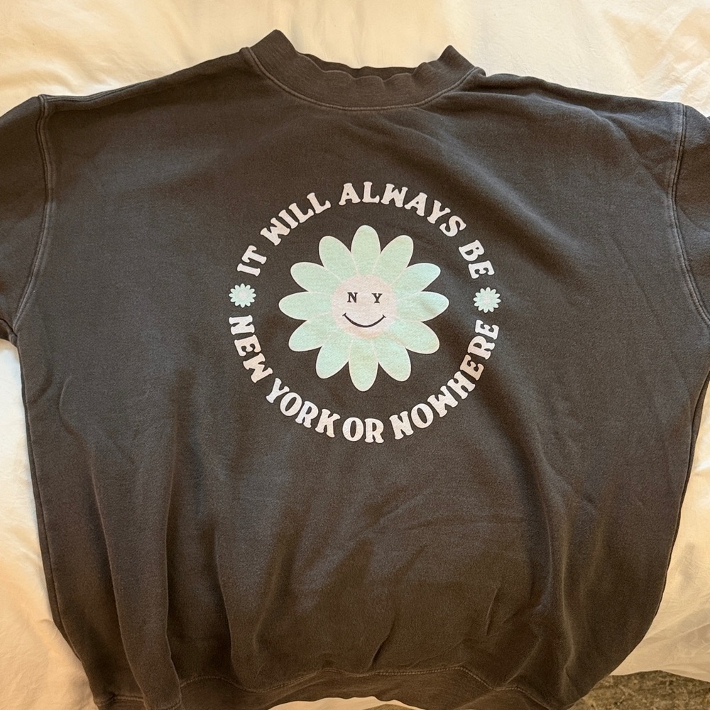 Charcoal Graphic Crew Neck Sweater